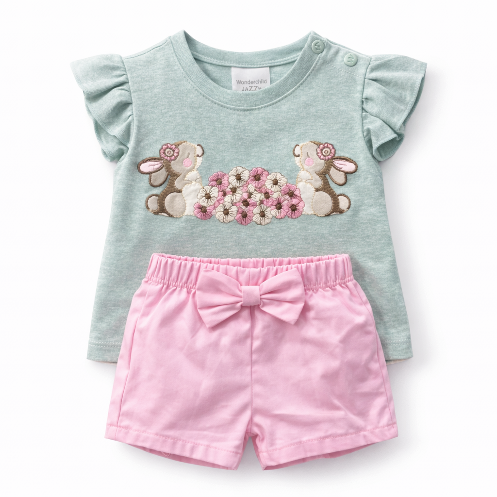 WONDER CHILD GIRLS TEE AND SHORTS SNO.22