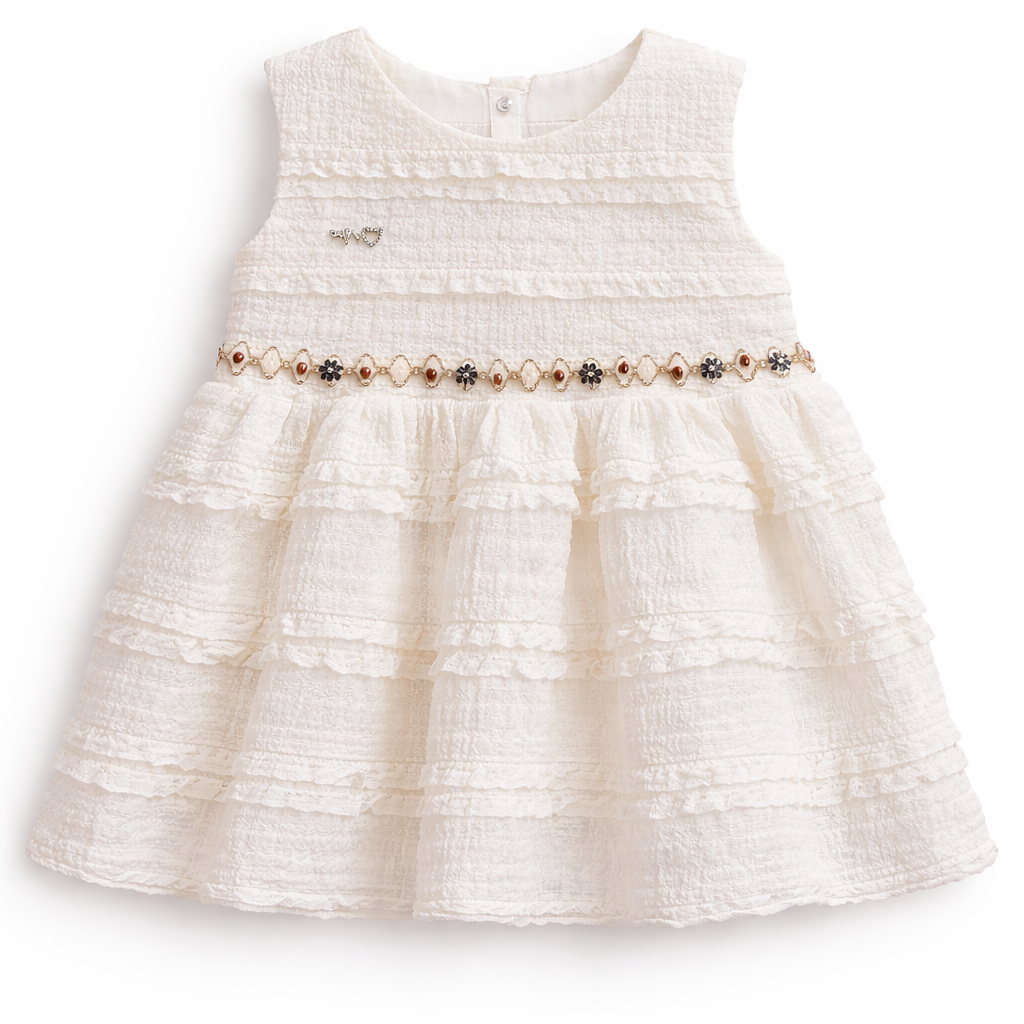 Jersey Offwhite Lace Frock
