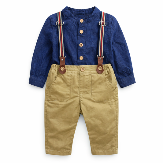 Wonderchild 3pcs Navy Beige Boys Set