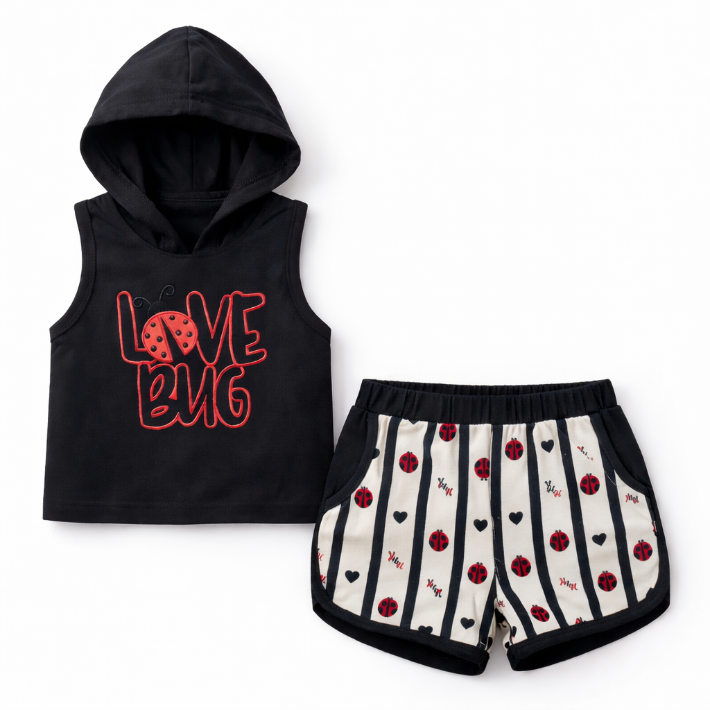 SUN SMILE GIRLS S/L HOODIE N SHORTS SNO.13