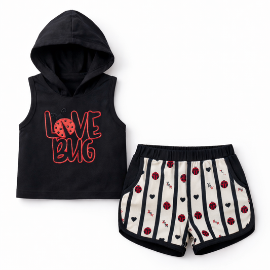 SUN SMILE GIRLS S/L HOODIE N SHORTS SNO.13