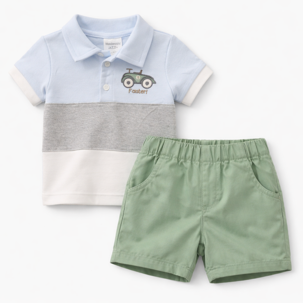 Boy's Polo & Shorts Set